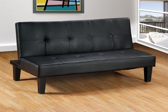 Sofa Cama (Futon ) Imitacion Piel Color Negro
