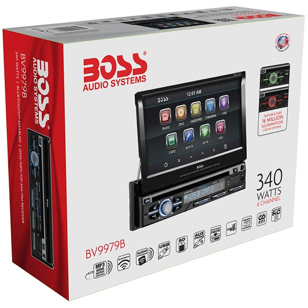 BOSS AUTOESTEREO CON PATALLA TOUCH RETRACTIL / 340 WATTS /BLUETOOTH / MP3/CD/DVD/USB/SD / AUXILIAR
