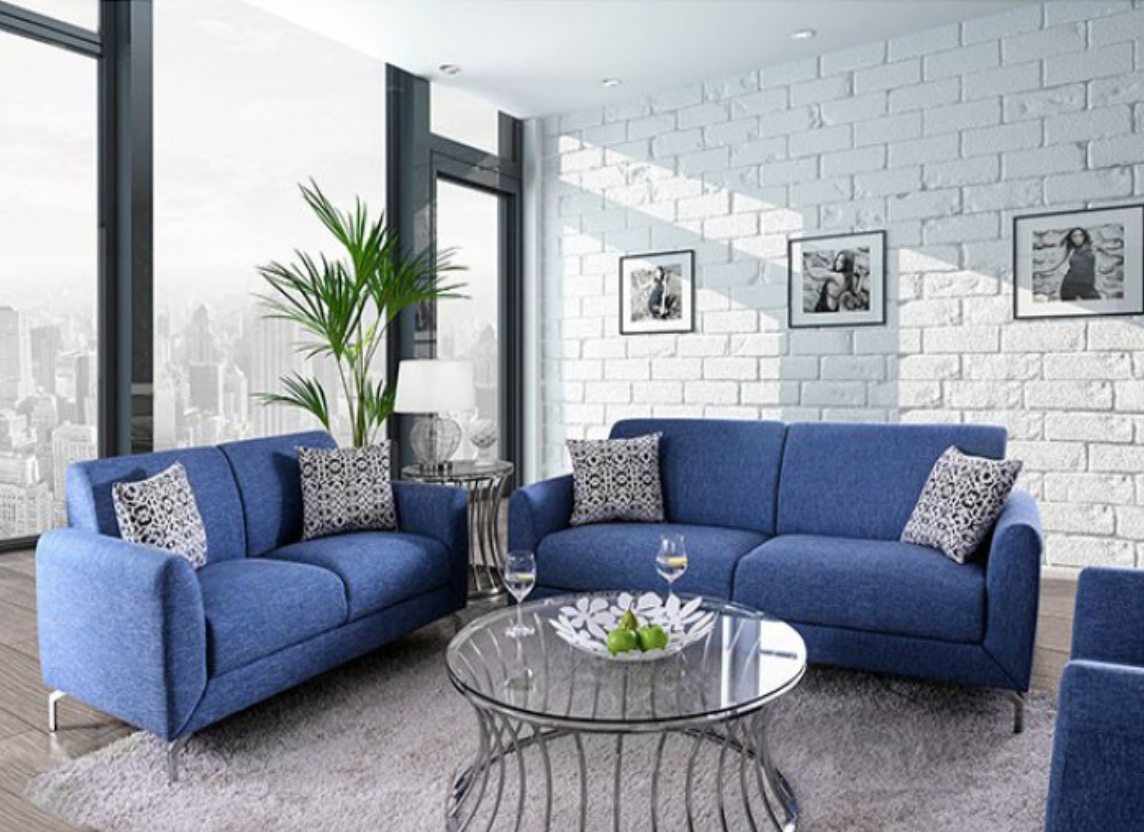 Sofa y Loveseat Azul